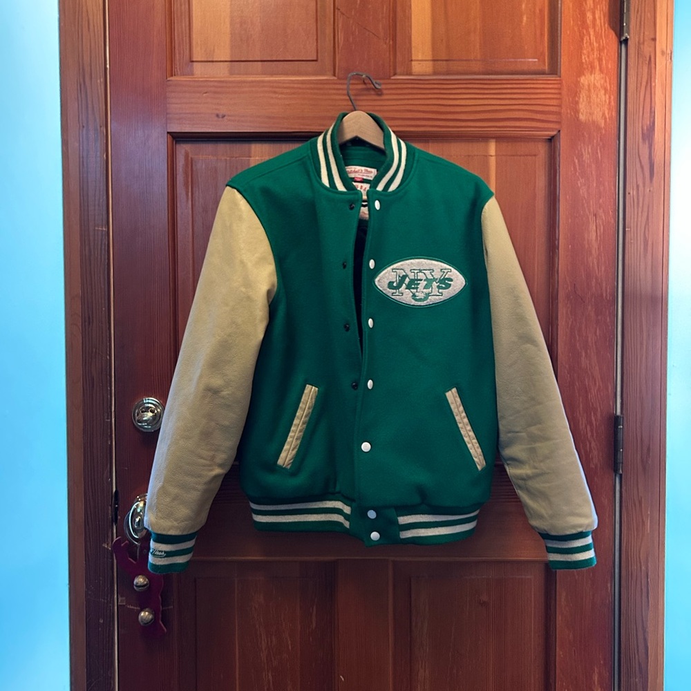 JETS Mitchell & Ness Green Varsity Jacket | Wonder Years
